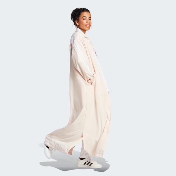 ADIDAS FUTURE ICONS 3-STRIPES LONG COVER-UP ABAYAH KIMONO - Picture 1 of 5